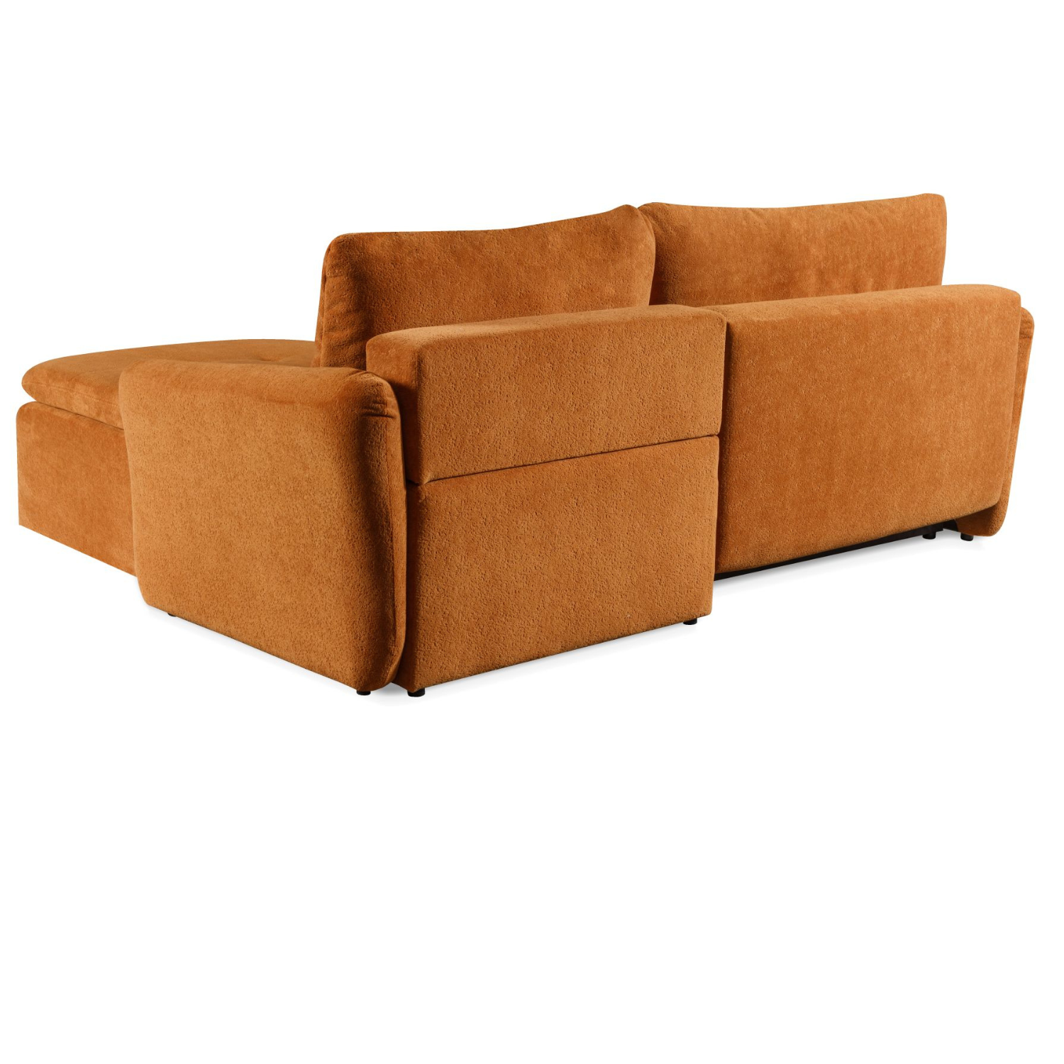 Canapé d’angle convertible 246 cm – Tissu matelassé cannelle – Universel (droite/gauche)