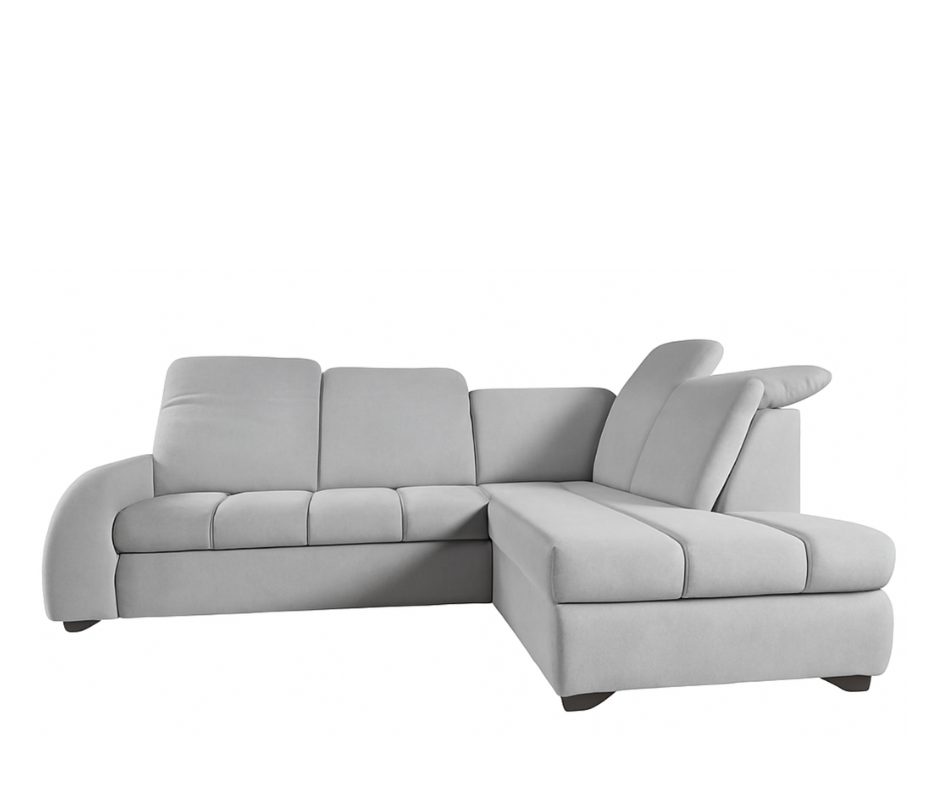 Canapé d’angle convertible en velours avec lit intégré et appui-têtes réglables angle droit