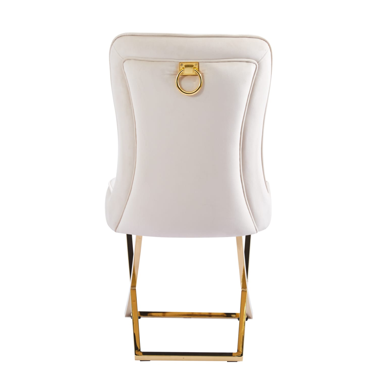 Chaise – Assise en mousse & pieds en acier doré ou argenté – Élégance sobre & confort moderne