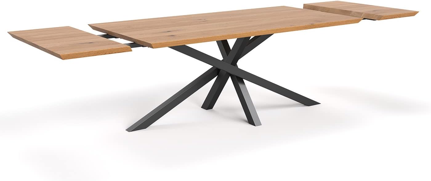Grande Table Extensible avec Pieds en Métal Peints en Noir - Decora Home