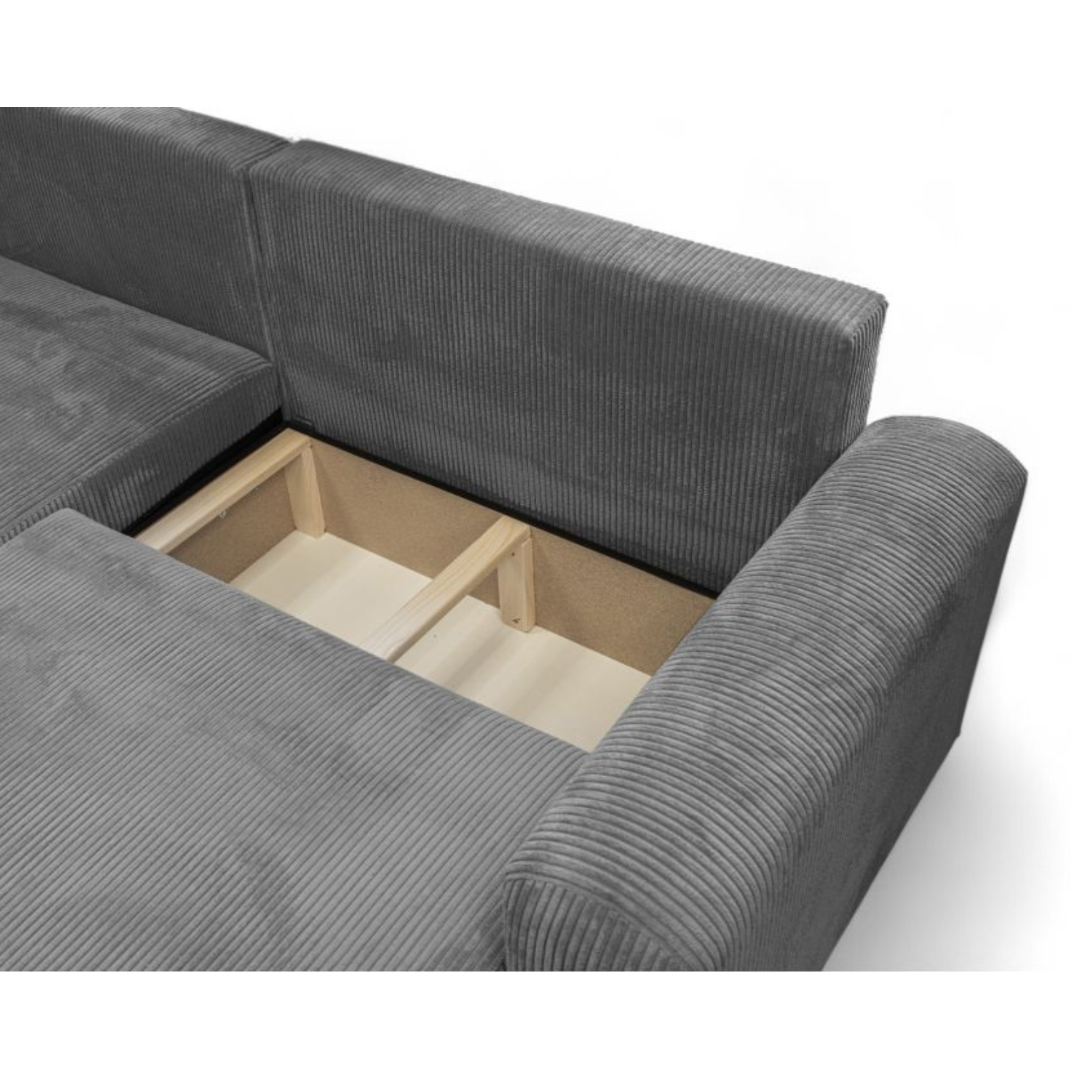 Canapé d’Angle Réversible – 4 Places – Convertible avec Coffre – Tissu Bouclette ou Velours Côtelé