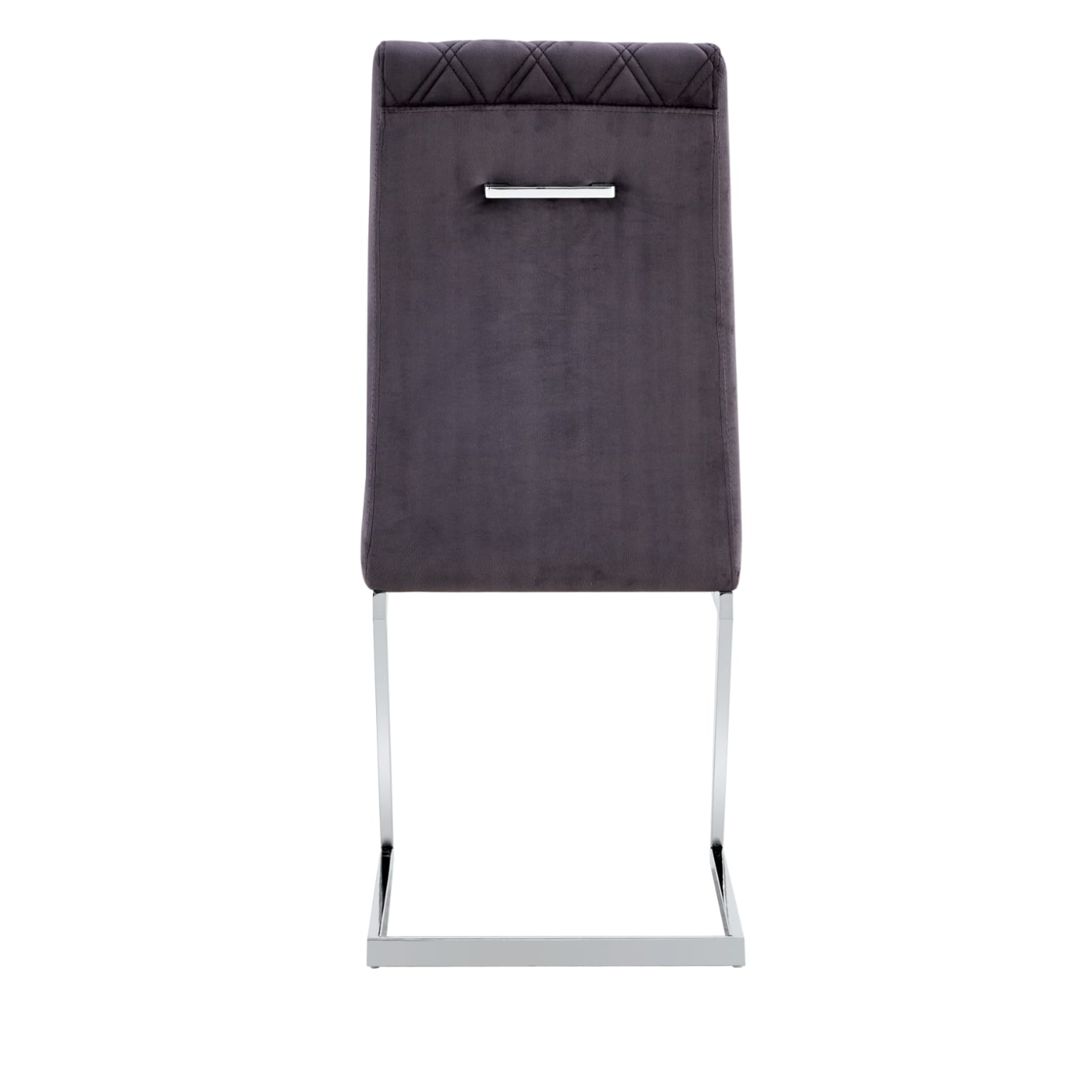 Chaise de bureau assise en velours et pieds en acier