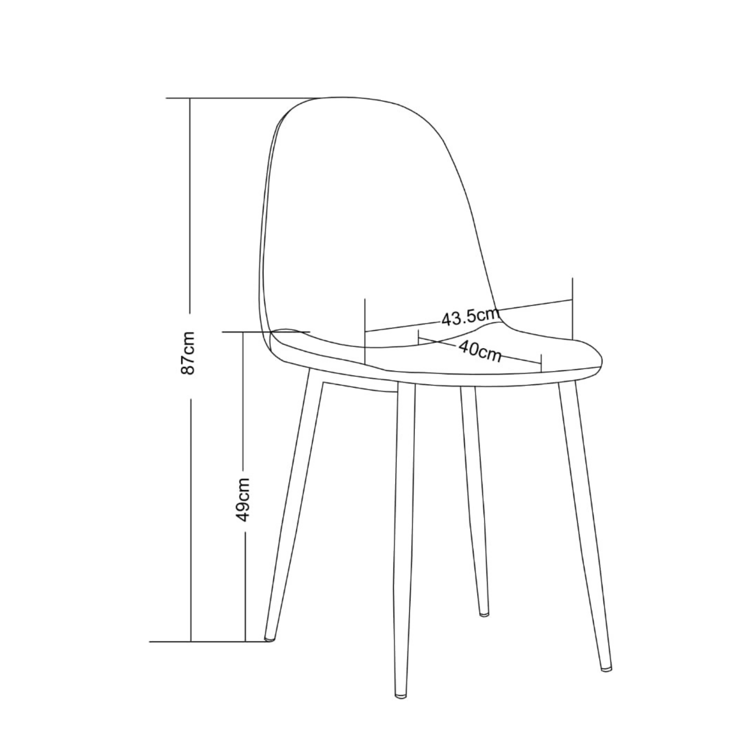 Chaises Scandinaves en Velours  – Couleurs Tendance & Pieds Métal