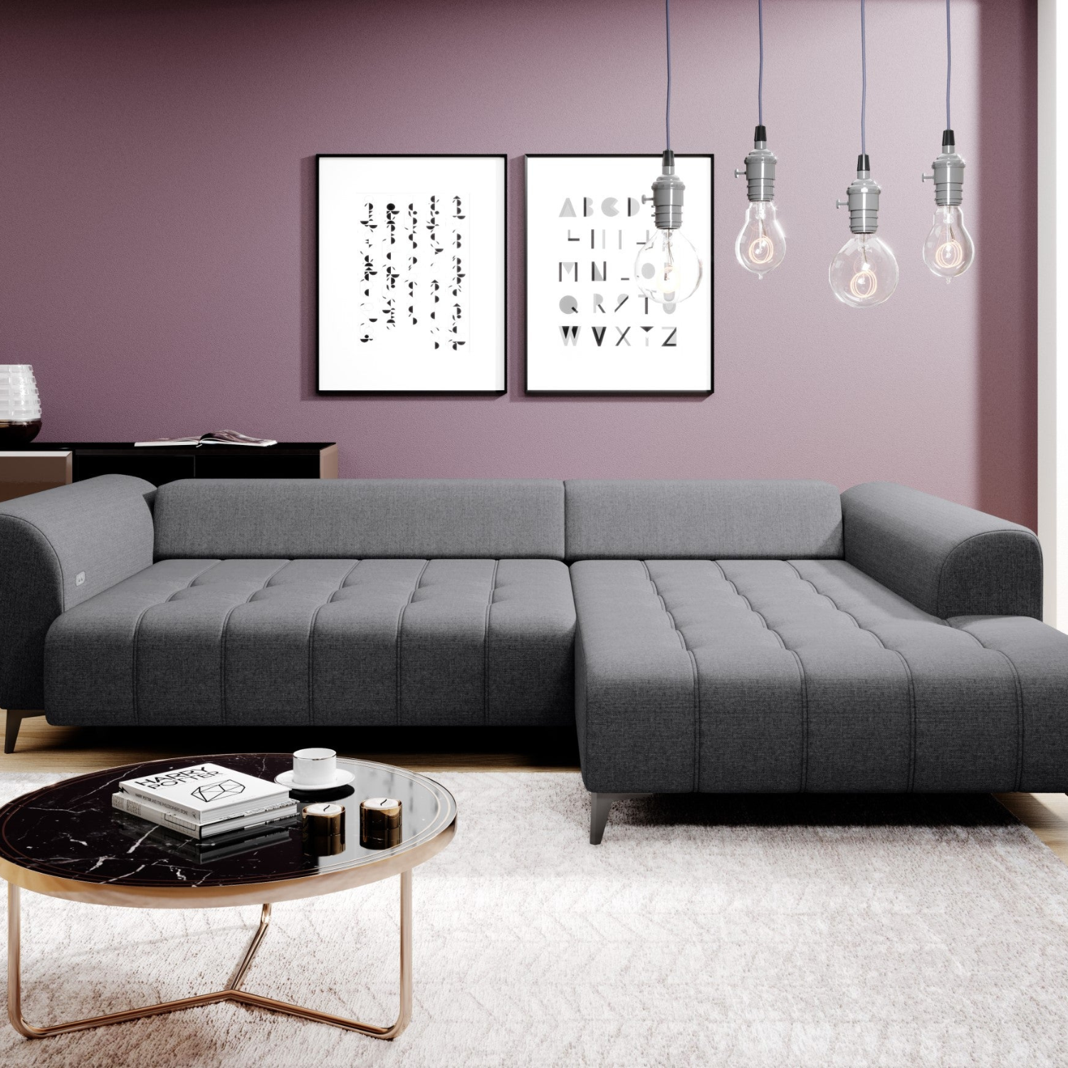 Canapé d’Angle  – Grand Confort avec Profondeur d’Assise Réglable Électriquement