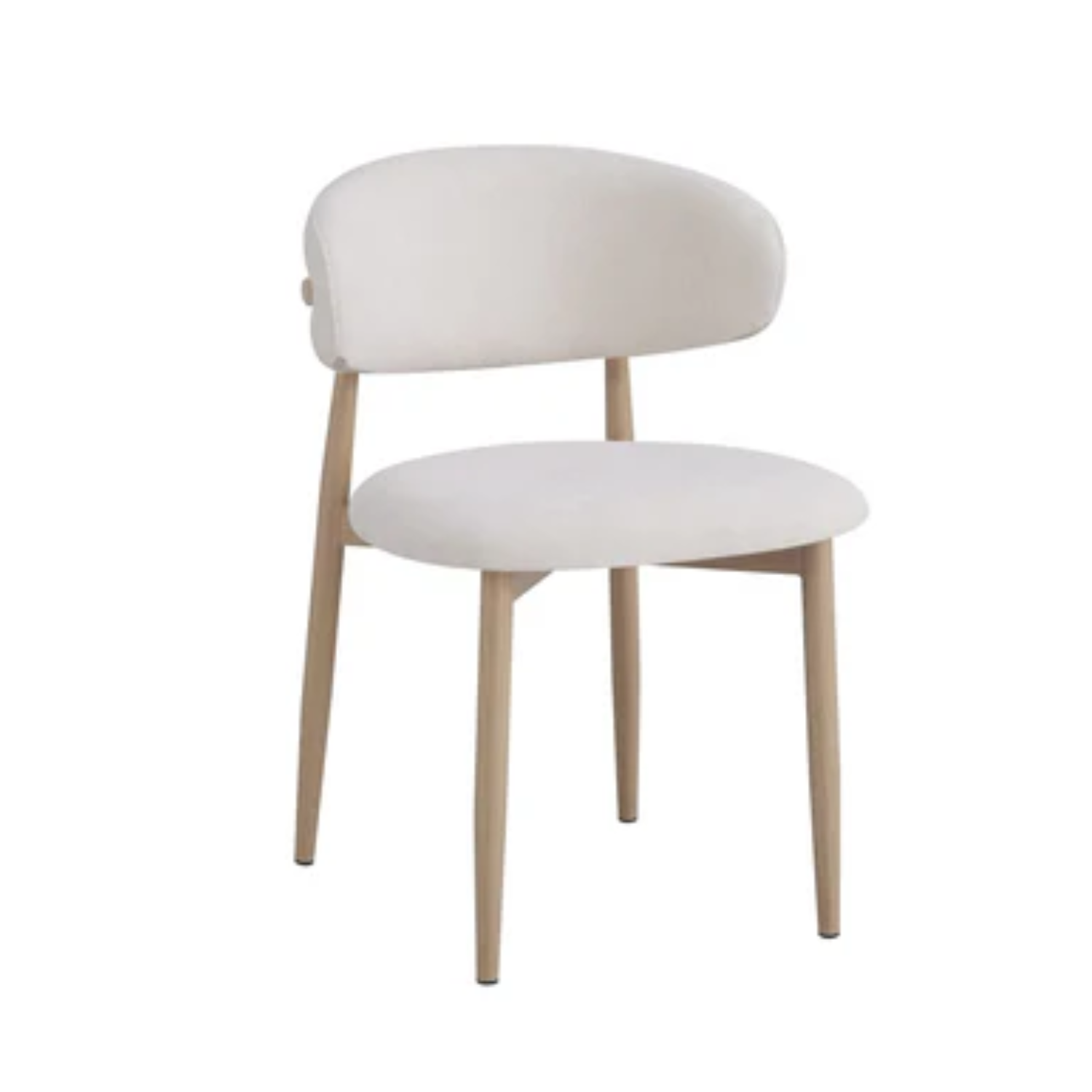 Lot de 2 chaises en velours beige – Pieds effet bois grain beige, noyer grain moka ou noyer grain beige