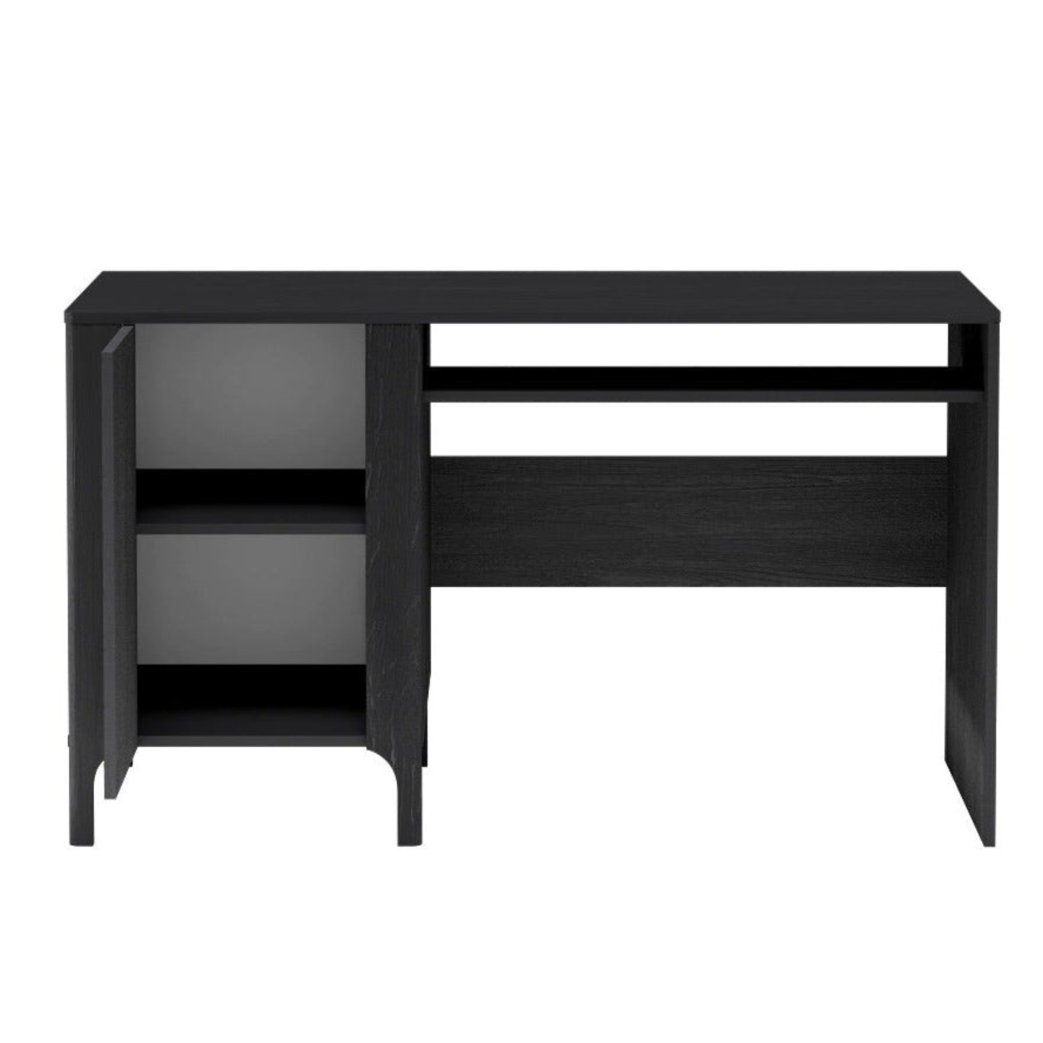 Bureau  avec armoire intégrée et finition noire élégante