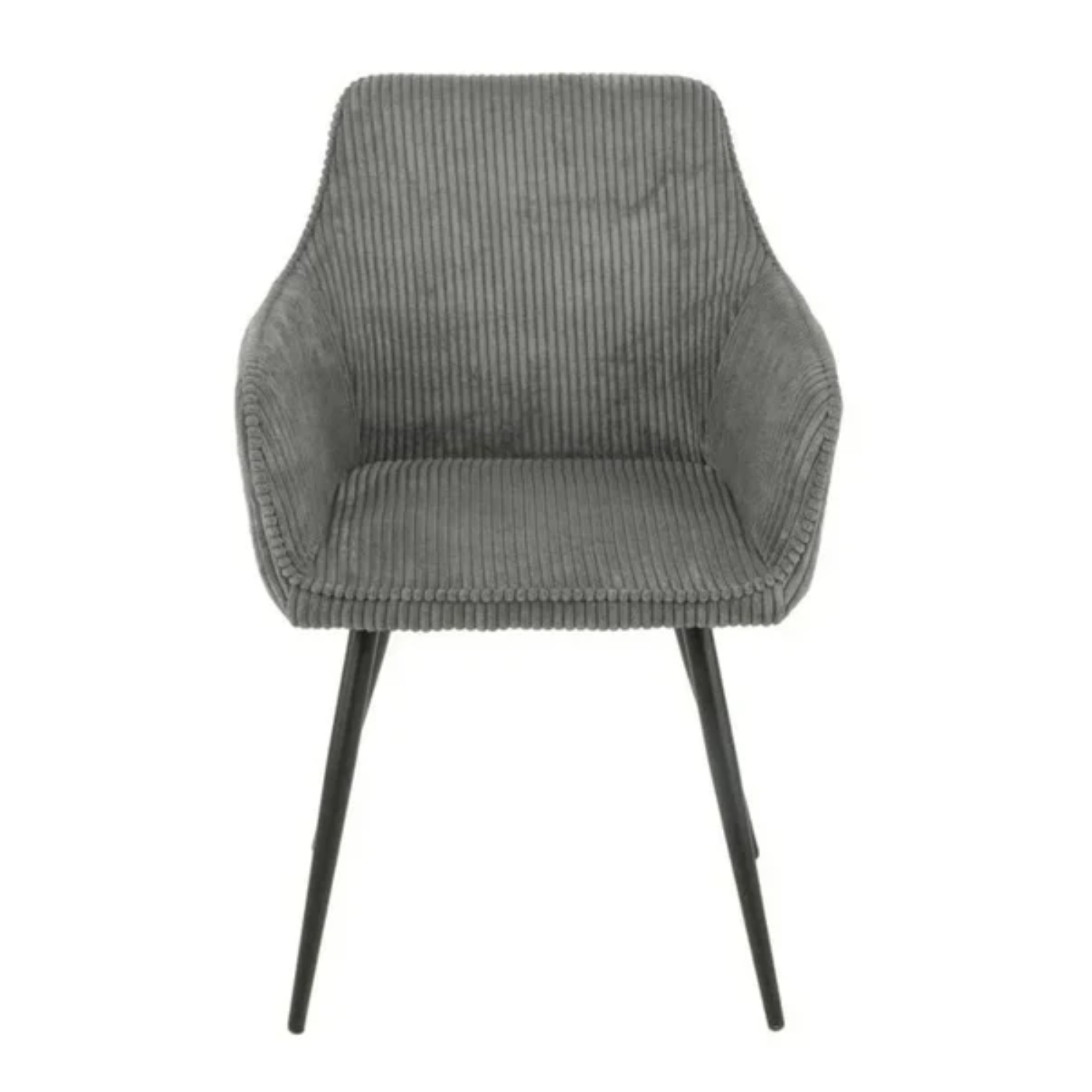 Chaise en tissu marron & anthracite avec pieds métal noir