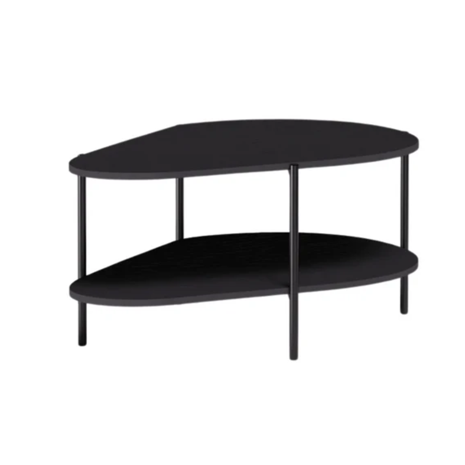 Table Basse Moderne à Deux Niveaux avec Structure en Métal