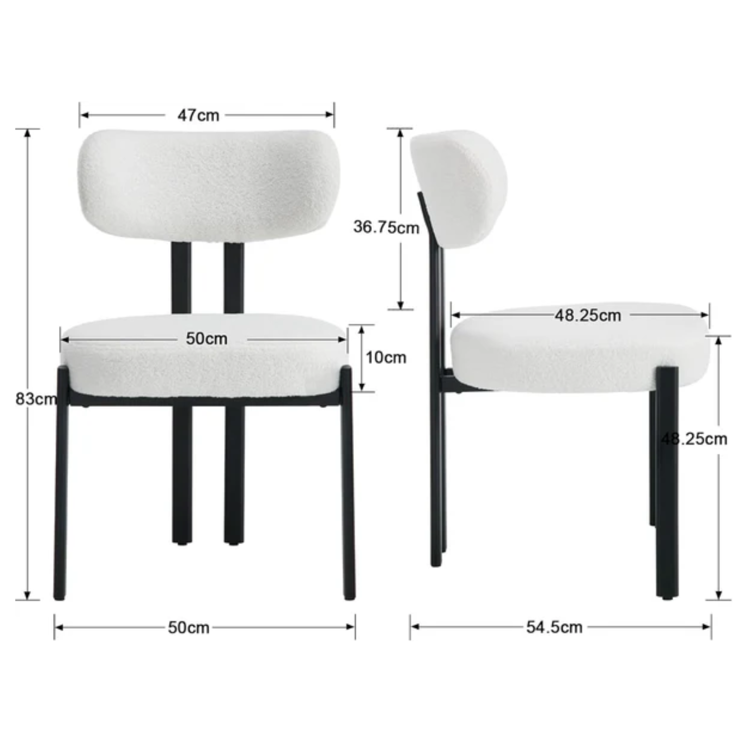 Chaise Tissu Blanc – Élégance Moderne & Confort au Quotidien
