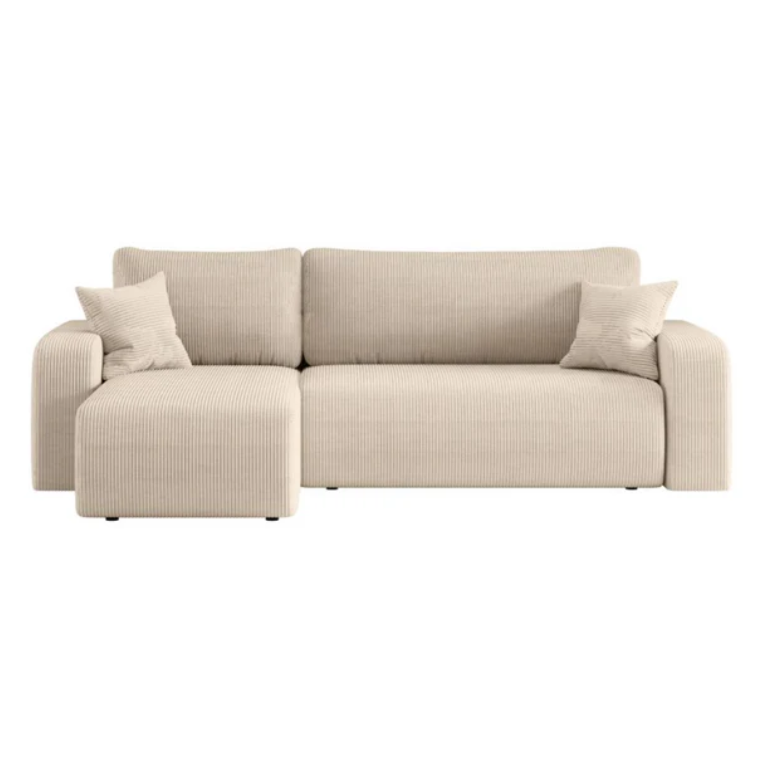 Canapé d'angle convertible et réversible 4 places en velours côtelé