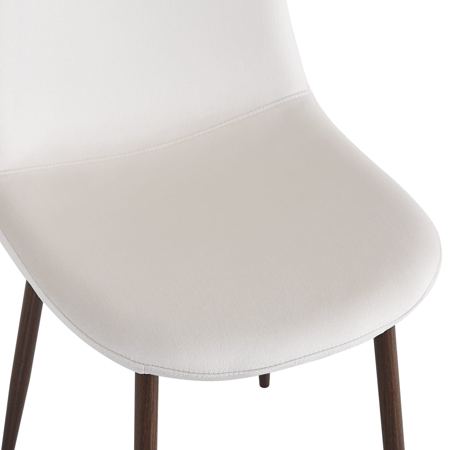 Chaise scandinave avec pieds métal effet bois noyer et Assise velours beige