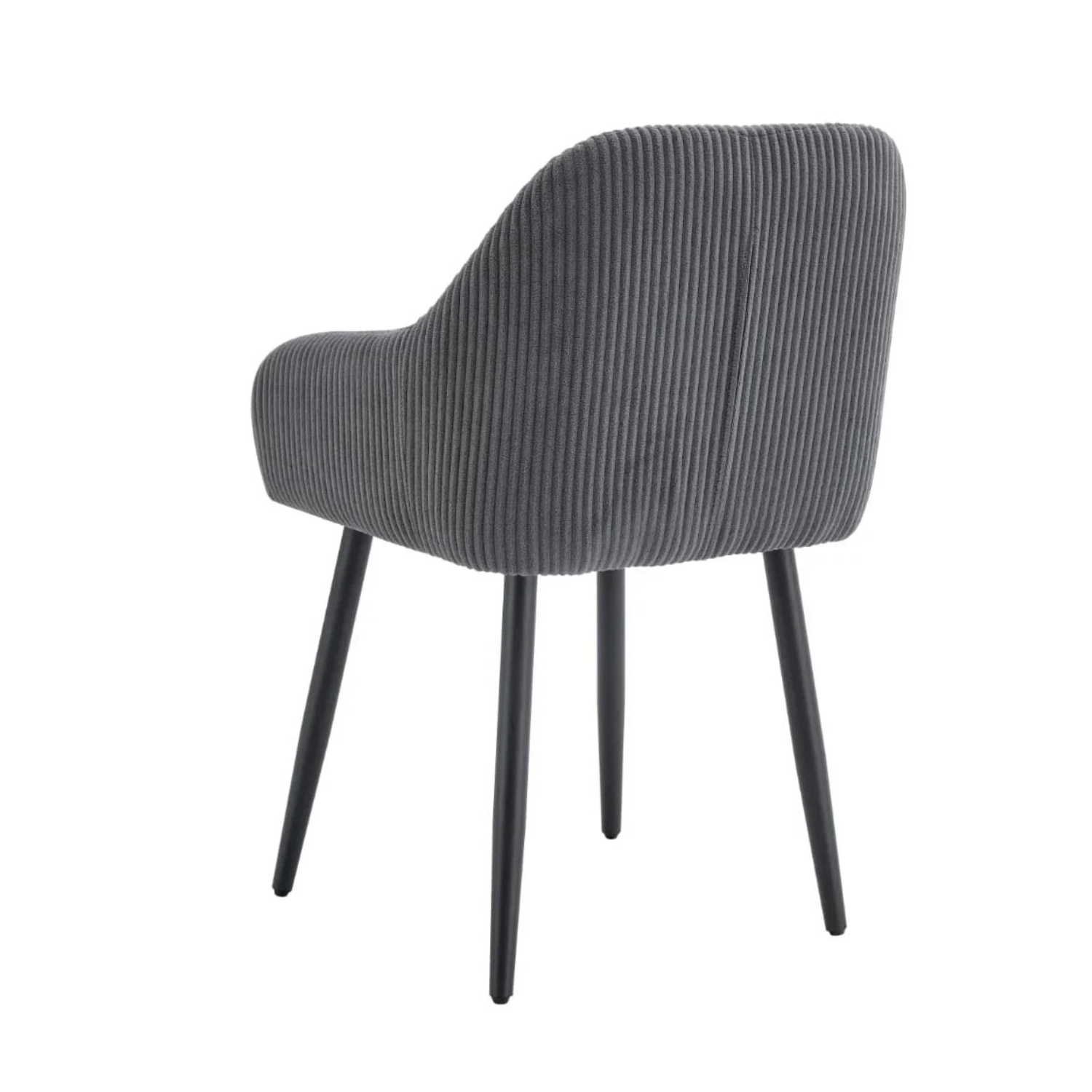 Chaise en tissu côtelé – Design moderne et confortable avec piètement métal noir