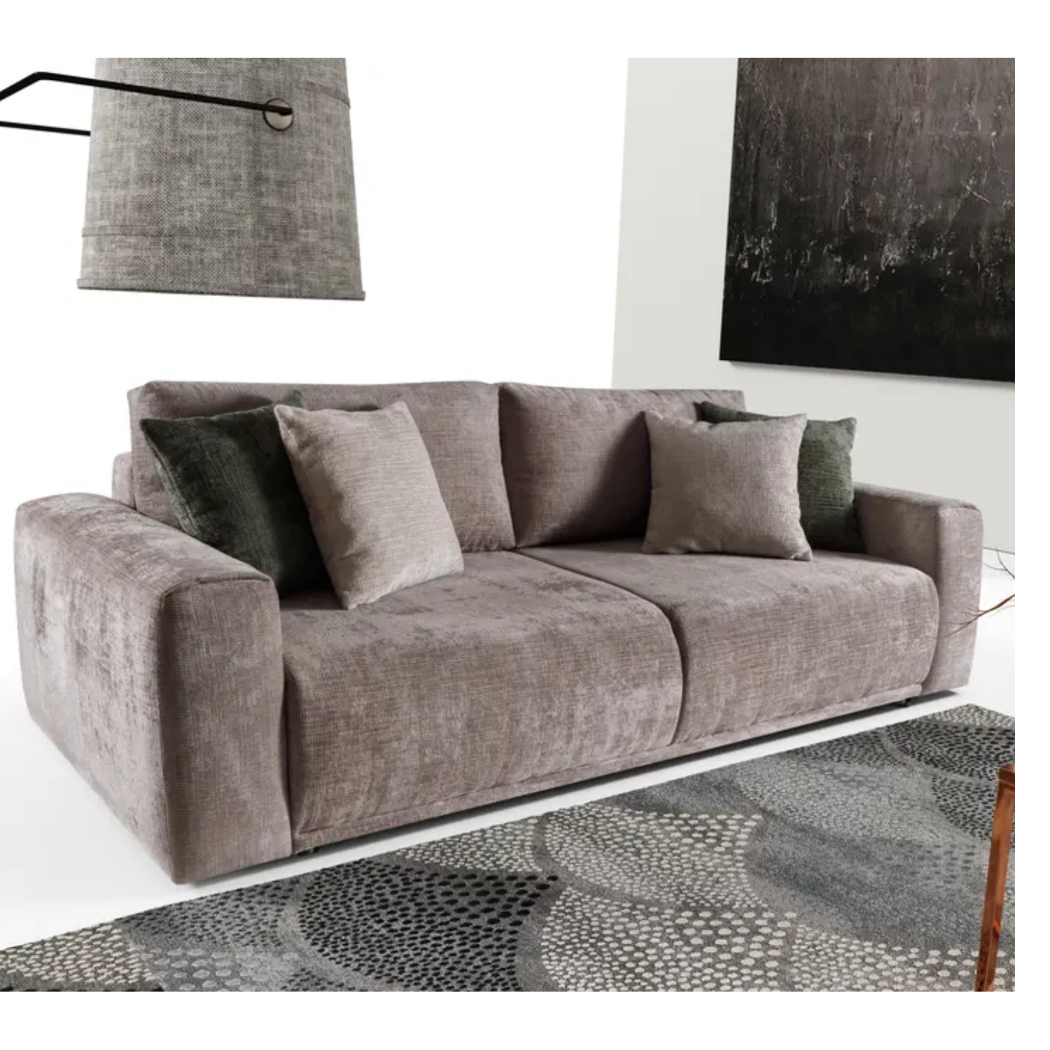 Canapé convertible 3 places – Moderne, avec coffre et couchage 163x200 cm