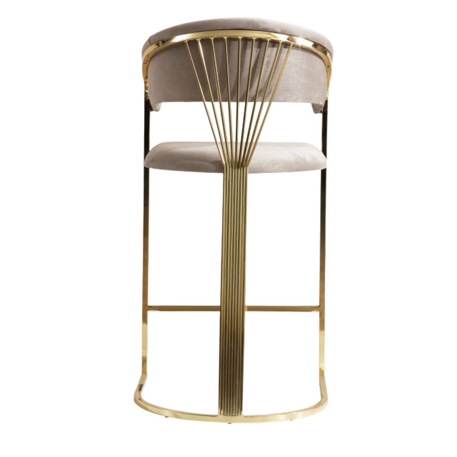 Tabouret de bar – Assise velours et piétement acier réglable