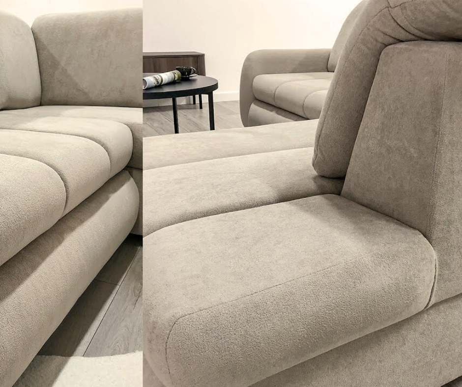 Canapé d’angle convertible en velours avec lit intégré et appui-têtes réglables angle droit