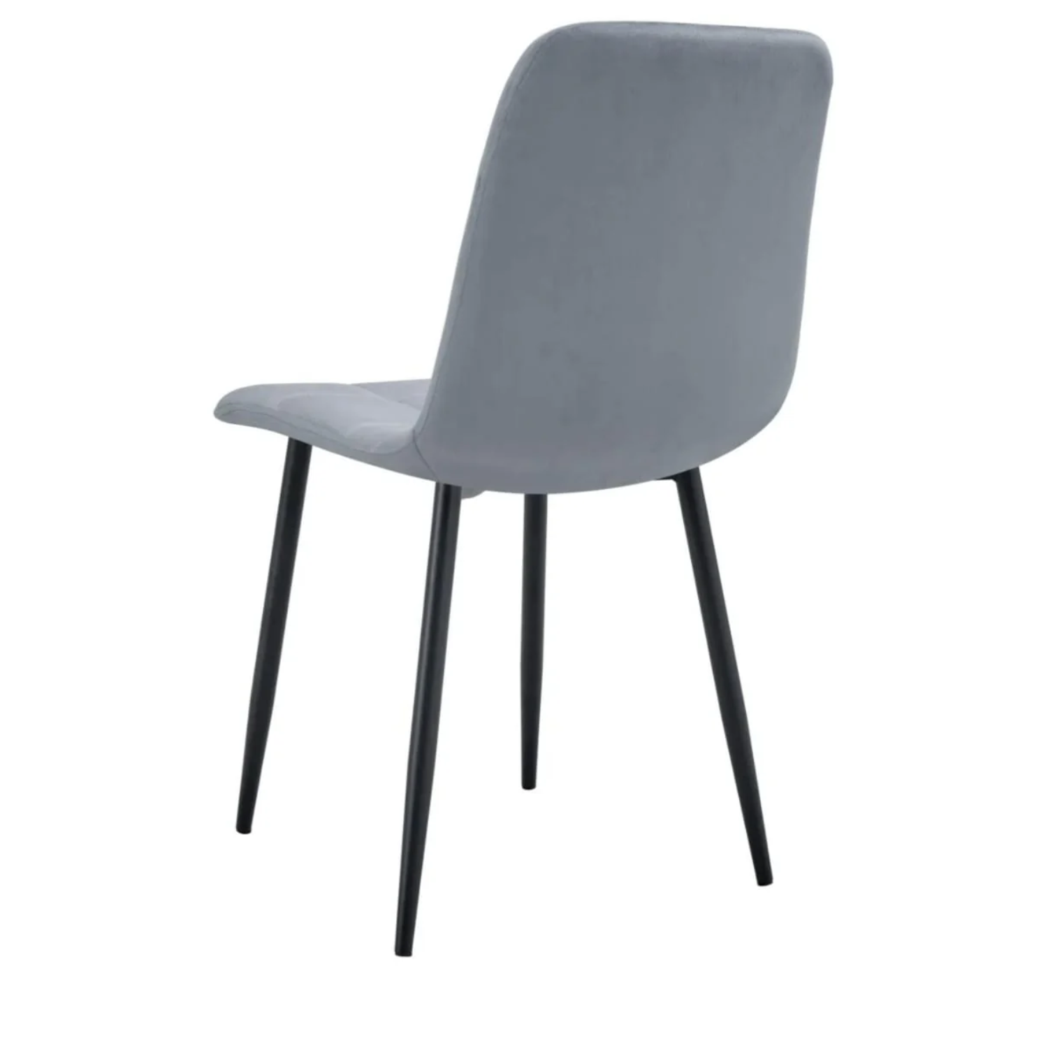 Chaise avec assise en tissu velours et piètement en acier