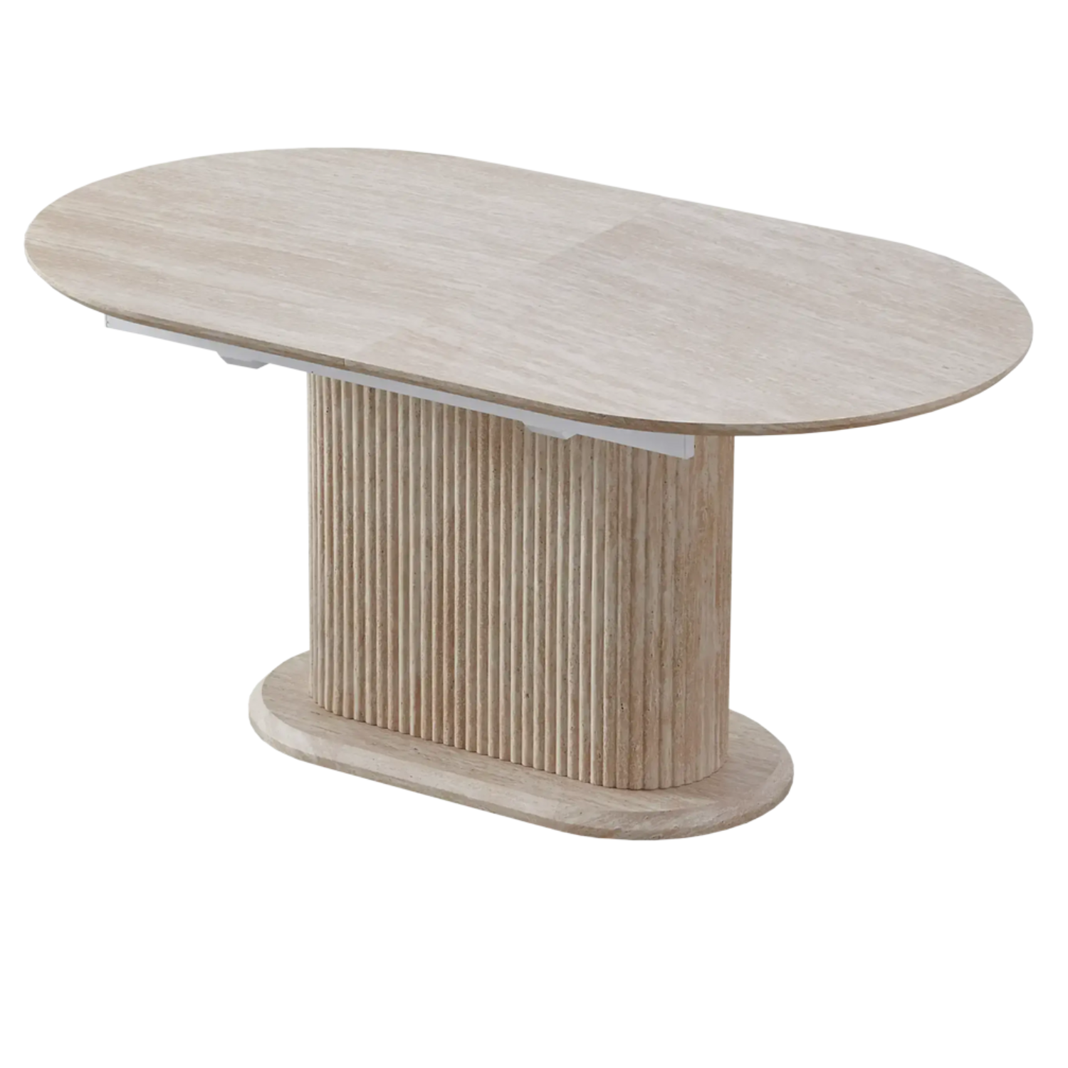 Table à manger extensible – Plateau céramique effet travertin - 160-200 Cm