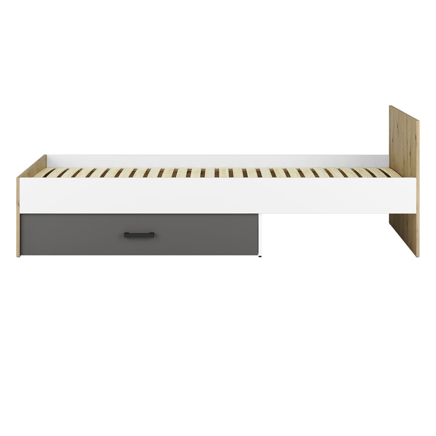 Lit Contemporain avec Structure en Bois et Métal - Confort et Élégance