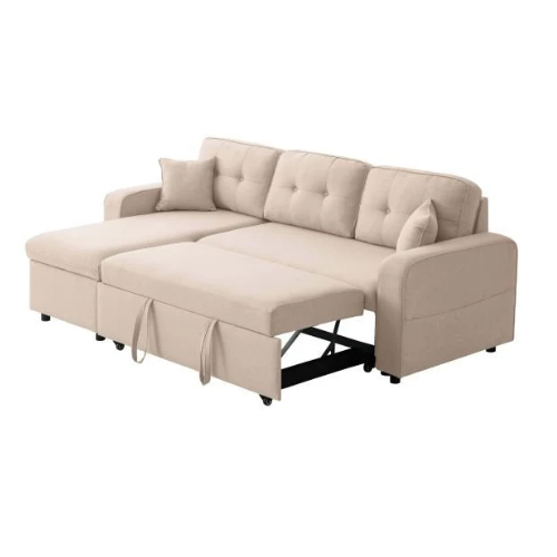Canapé d'angle convertible réversible en tissu