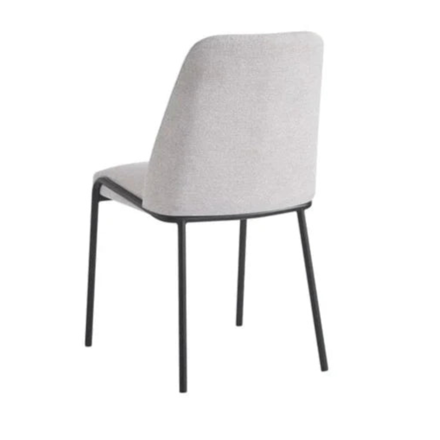 Chaise en Tissu Effet Lin avec Pieds en Métal Noir