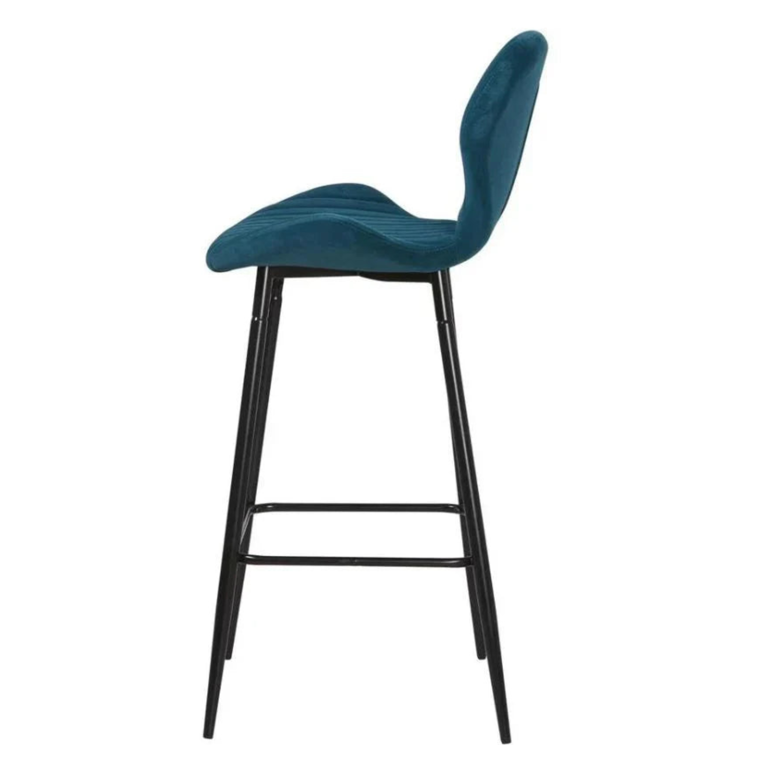 chaise de bar– Assise rembourrée en tissu, structure métal noir, design moderne et confortable