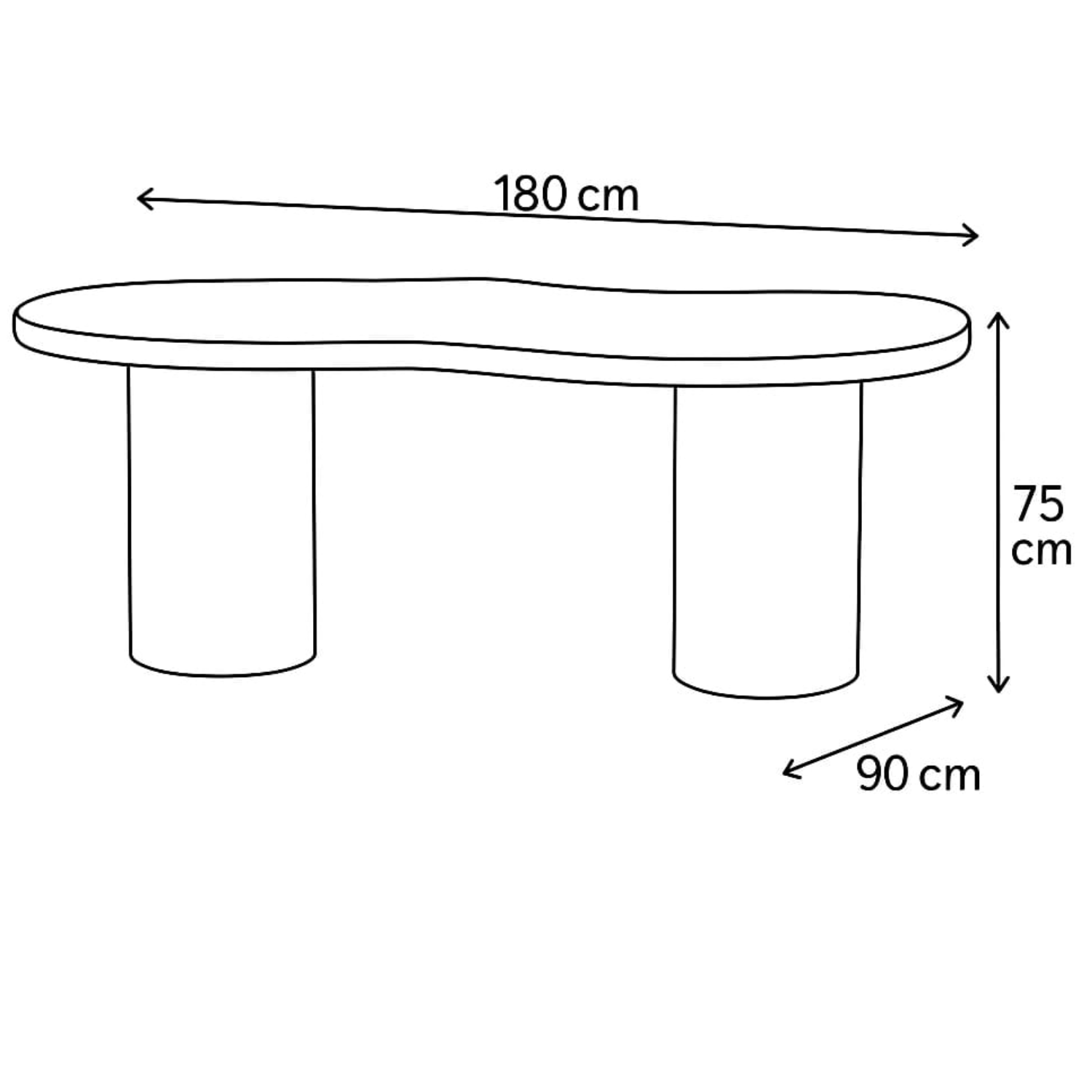 Table à Manger Design Blanc Mat – Plateau MDF 180x90 cm