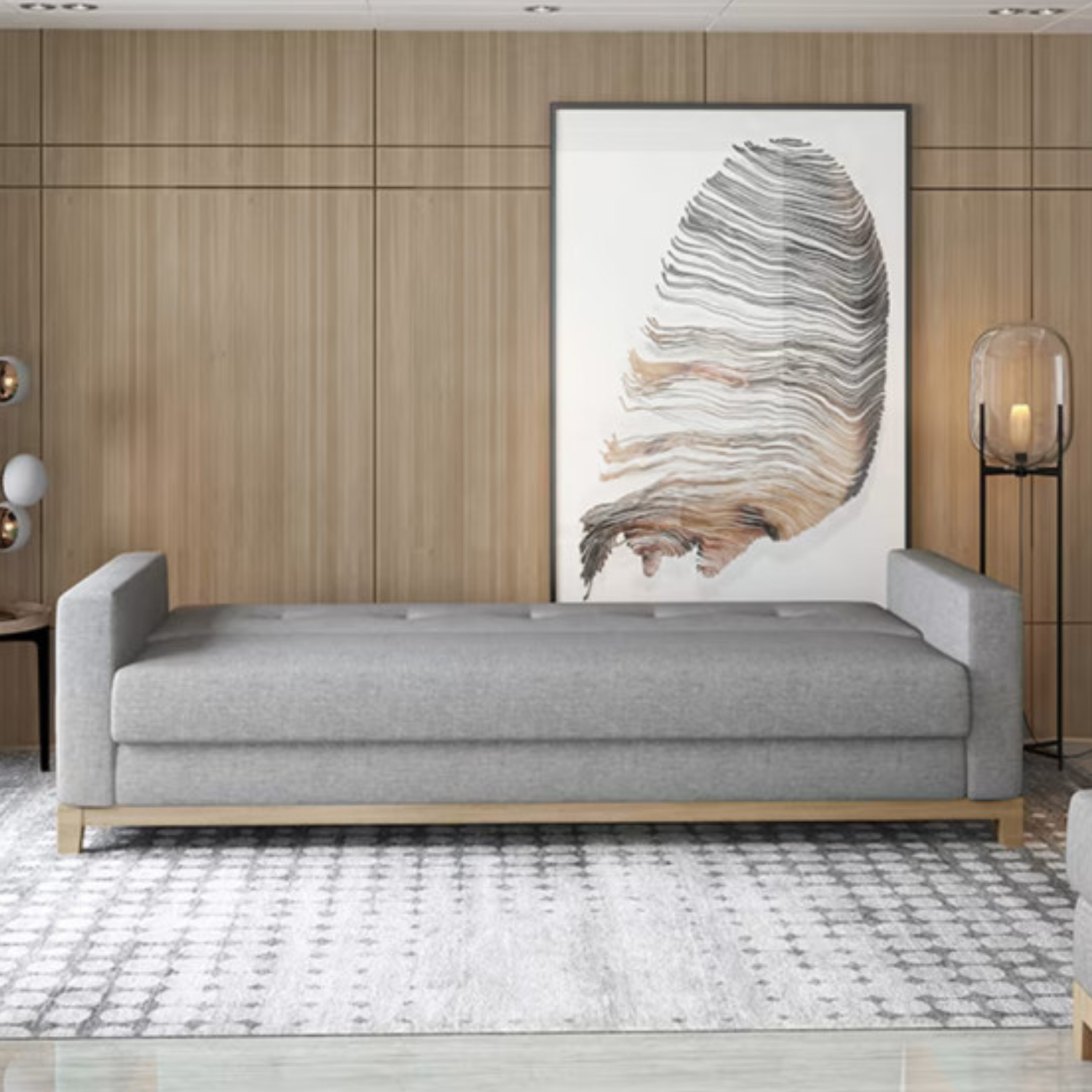 Canapé convertible 3 places en tissu