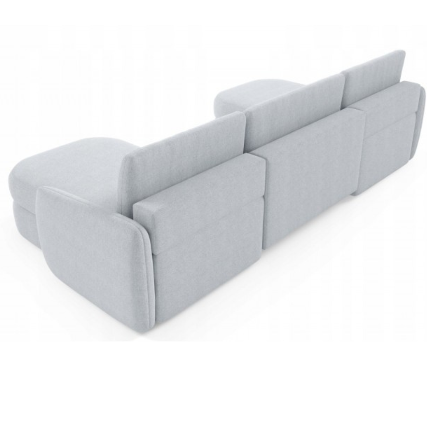 Canapé d’angle en U extensible avec rangement – Tissu Muse – 332 cm – Crème