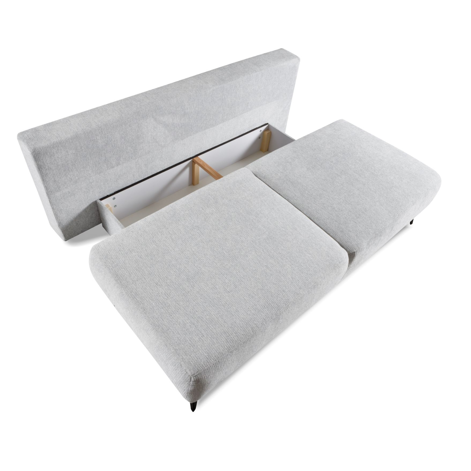 Canapé-lit 3 places – Design moderne, fonction couchage DL automatique, tissu et rangement