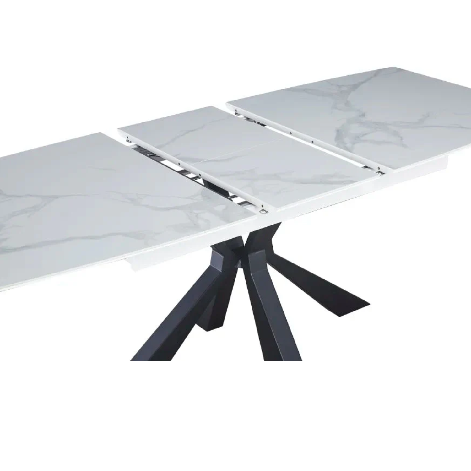 Table a manger extensible en marbre et pieds métallique