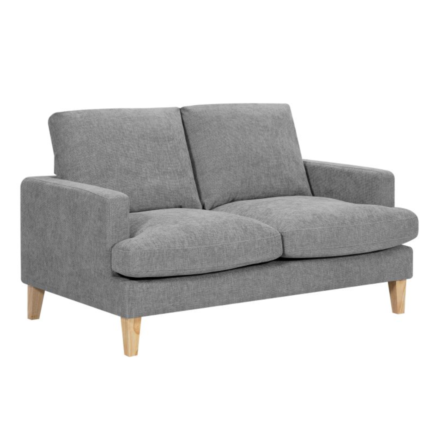 Canapé droit 2 places en tissu - Pieds Bois