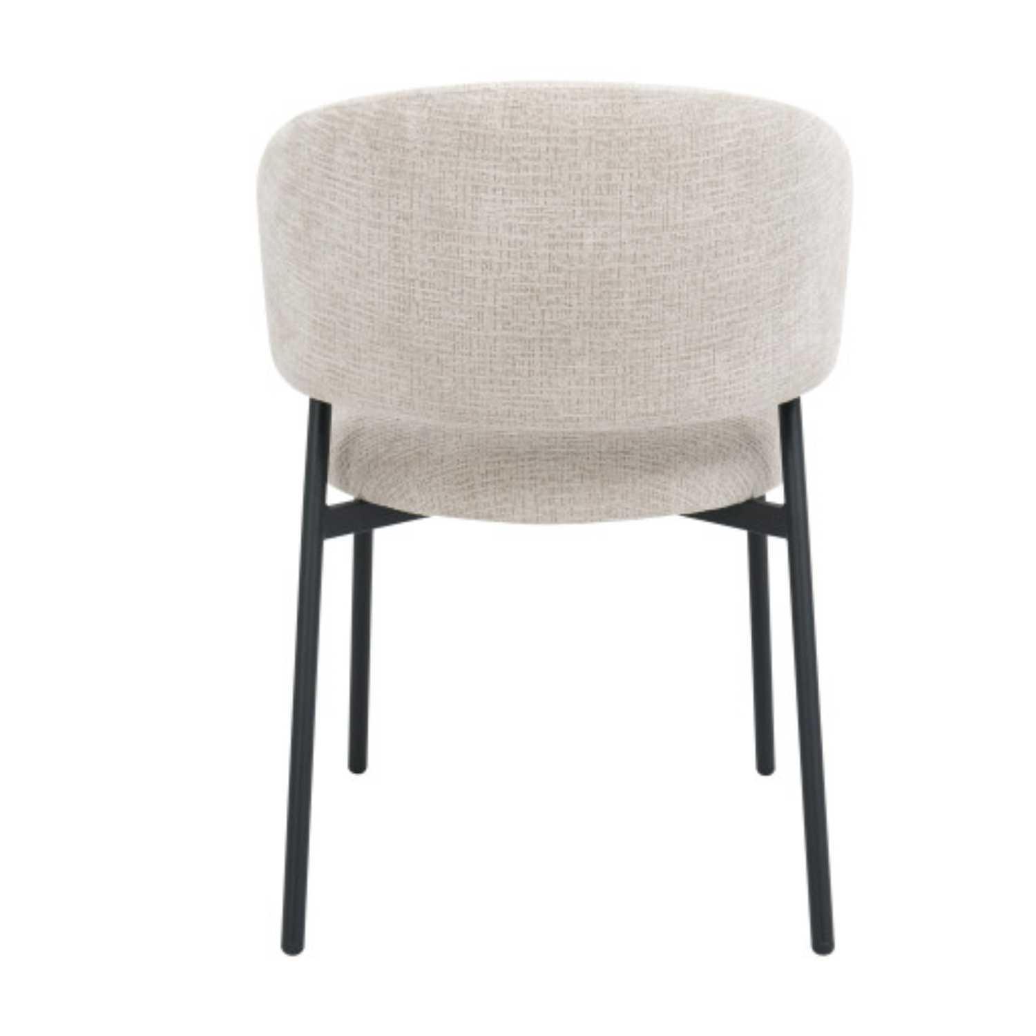 Chaise design – Tissu texturé & piètement acier noir (Beige ou Blanc)