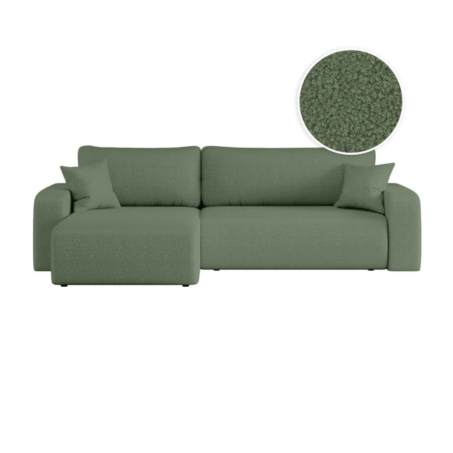 Canapé d'angle max réversible et convertible 5 places en tissu bouclette