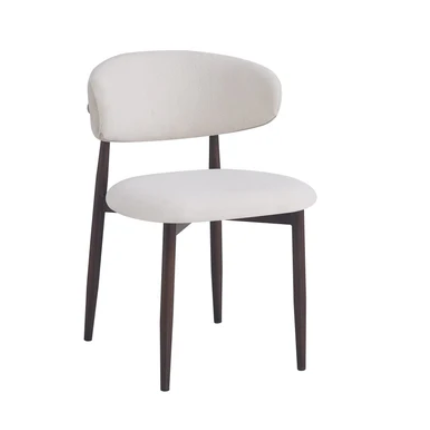 Lot de 2 chaises en velours beige – Pieds effet bois grain beige, noyer grain moka ou noyer grain beige