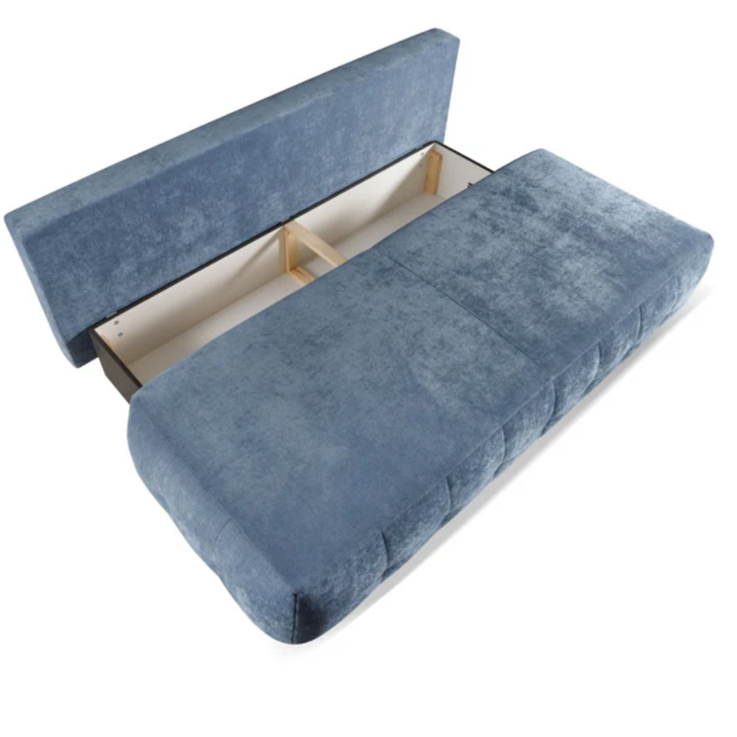 Canapé-lit matelassé  211 cm sans côtés avec fonction couchage, coffre