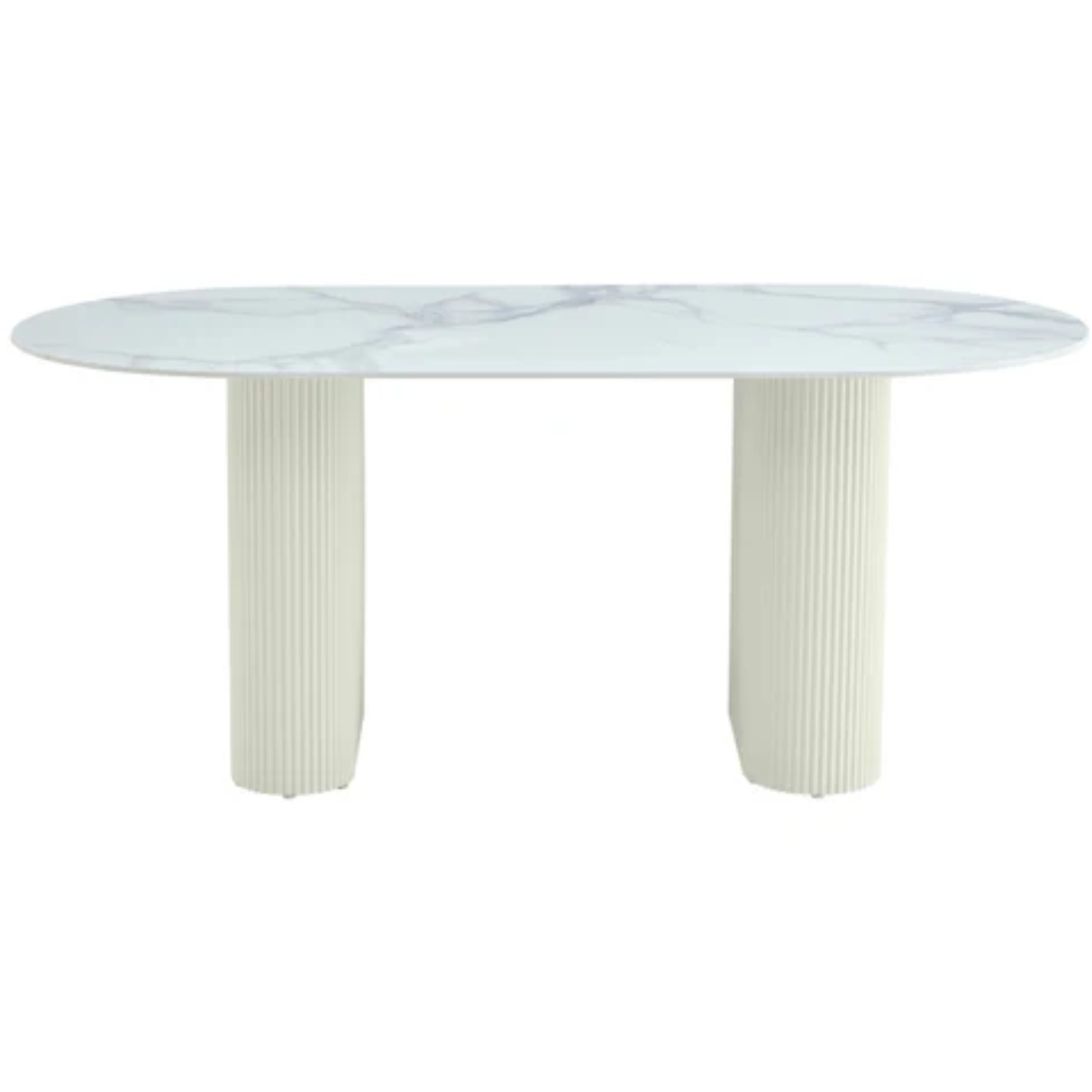Table à manger – Design pierre naturelle – Plateau céramique marbre ou travertin – Pied effet travertin ou beige – 160 ou 180 cm