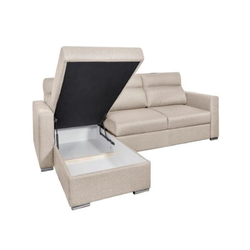 Canapé d'angle réversible convertible en tissu