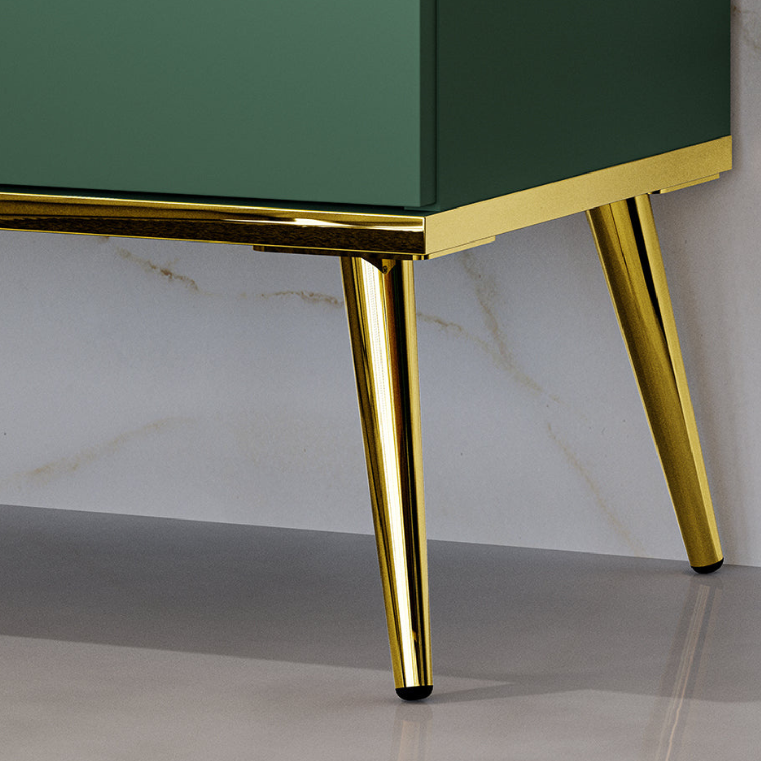 Table de Chevet Labrador avec Pieds Dorés Métalliques - Design Élégant et Résistant