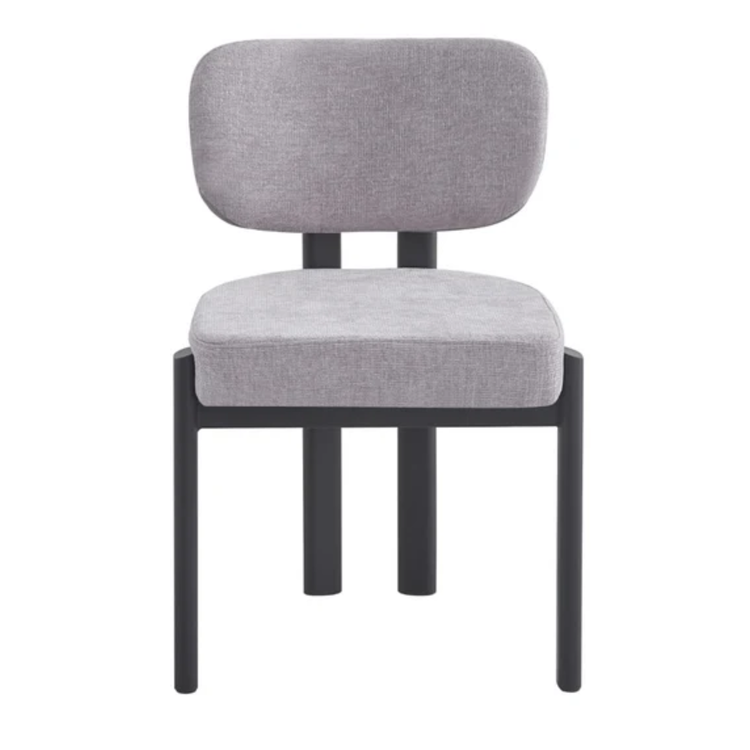 Chaise en tissu chenille et pieds métal noir