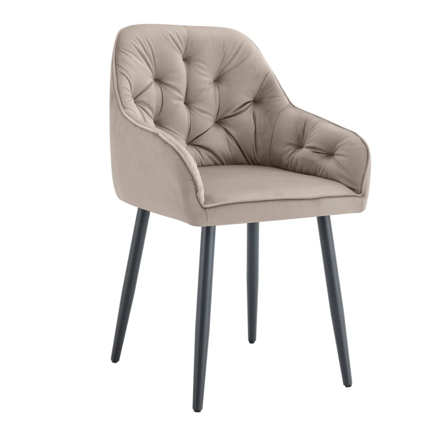 Chaise Assise en velours avec Piètement en métal noir