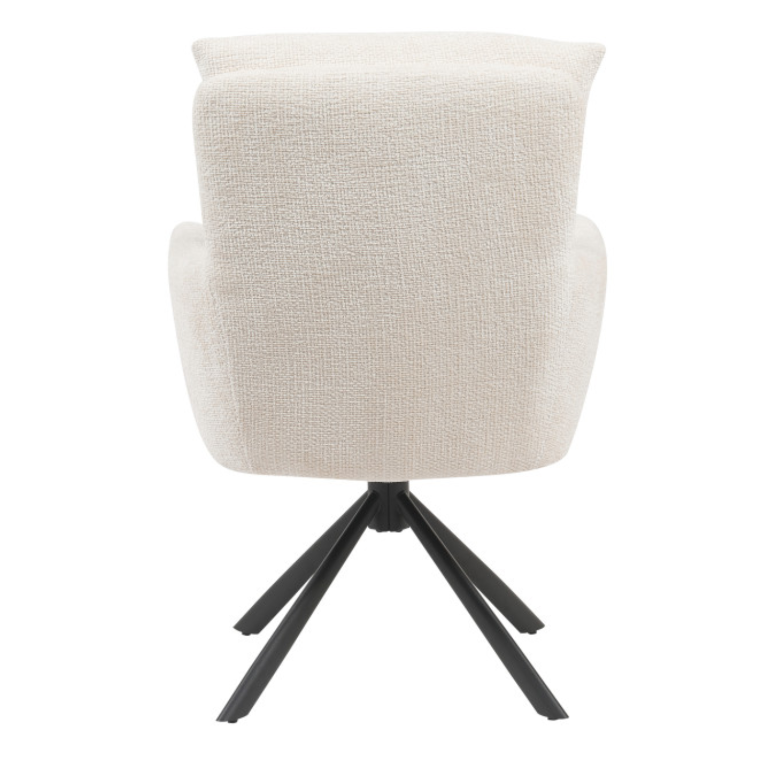 Chaise design – Assise et dossier en tissu bouclé, piétement acier (Beige / Taupe)