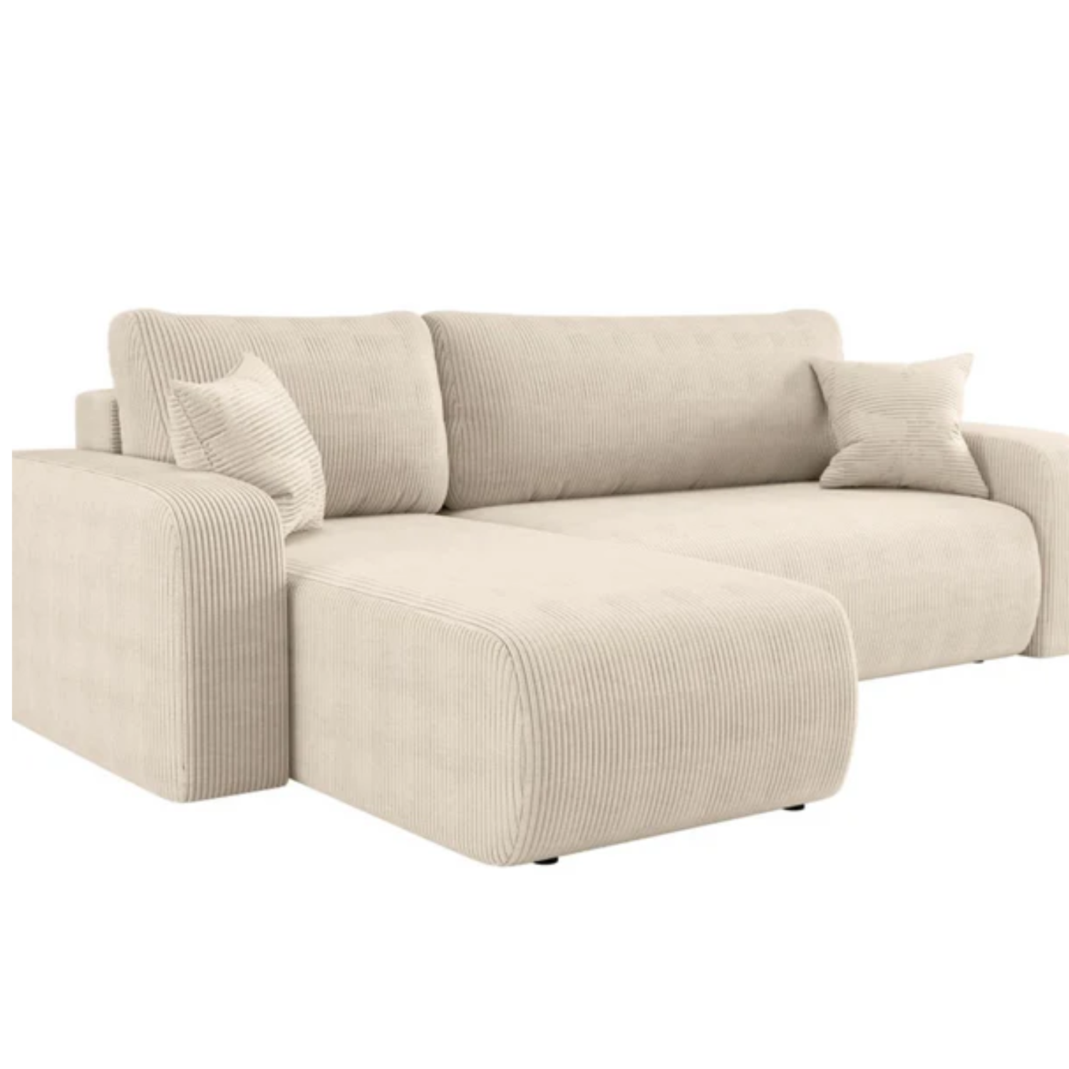 Canapé d'angle convertible et réversible 4 places en velours côtelé