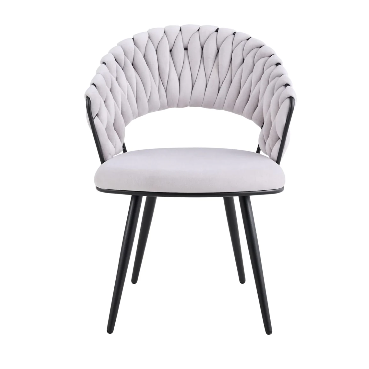 Chaise avec Pieds en Métal Noir et Assise en Velours