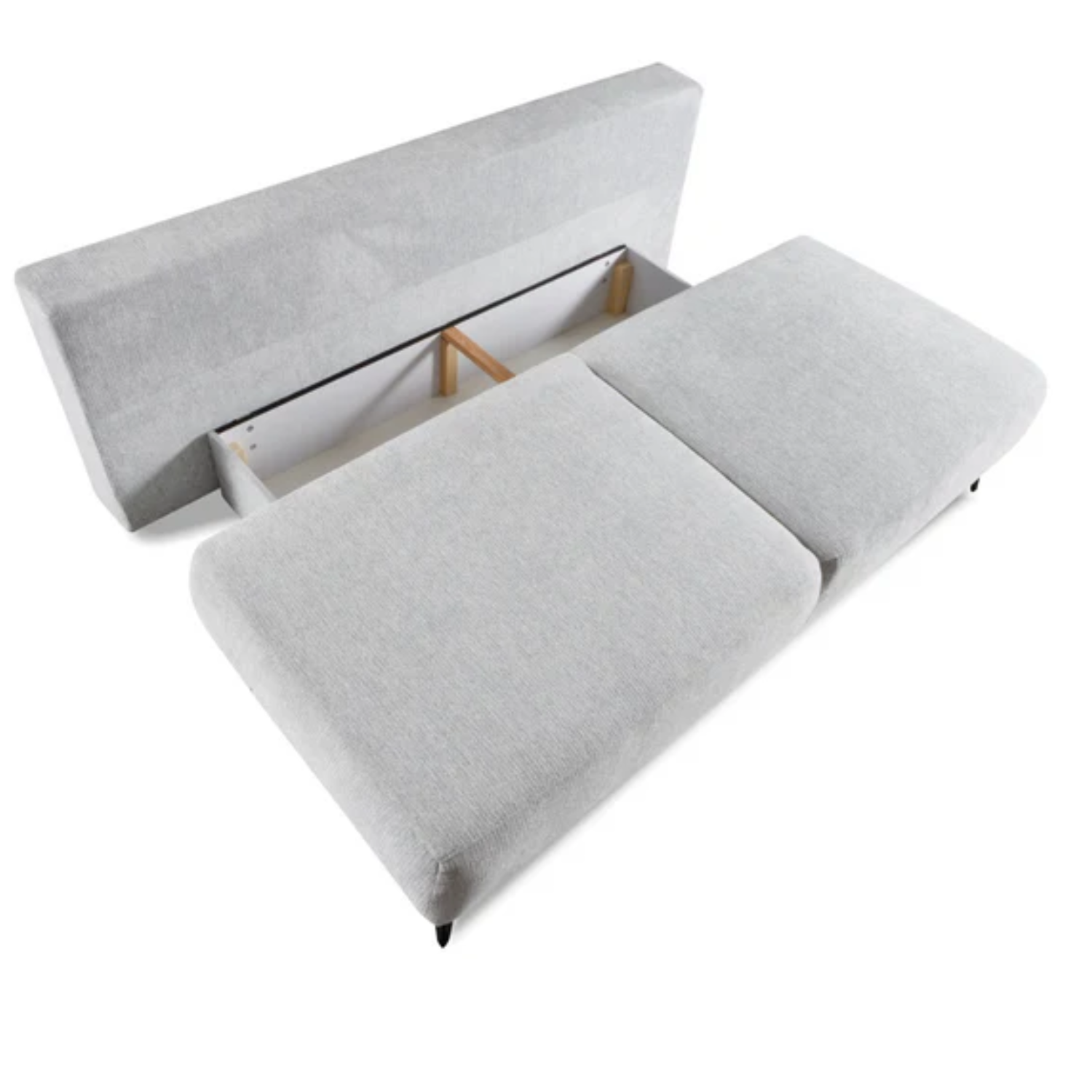 Canapé-lit 3 places – Design moderne, fonction couchage DL automatique, tissu et rangement