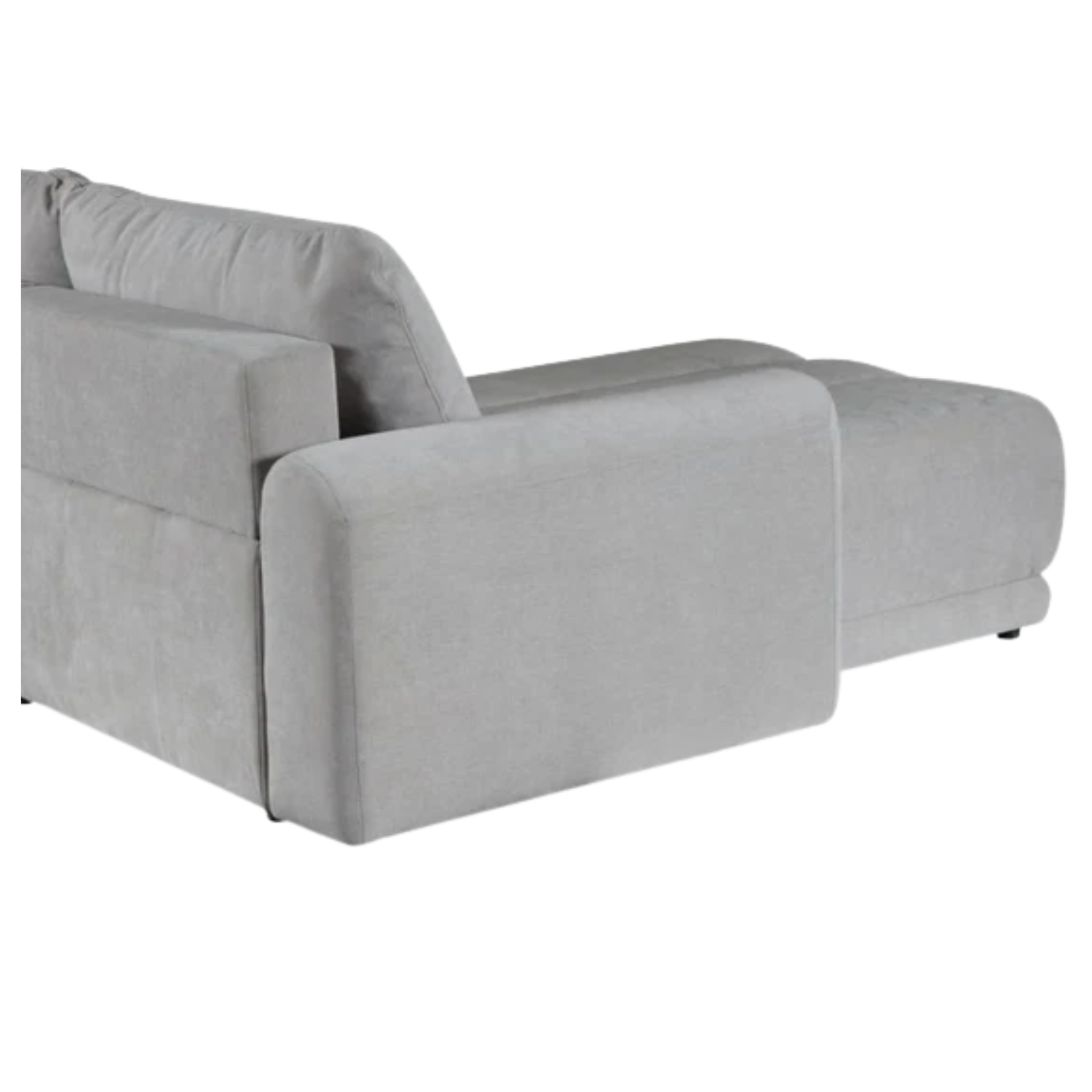 Canapé panoramique convertible Gris avec lit intégré et finitions haut de gamme