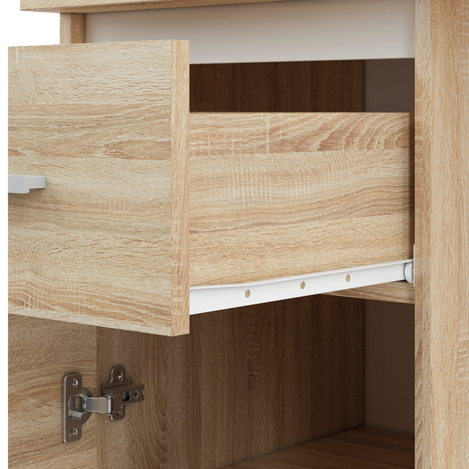 Bureau Moderne avec Bordure ABS en Lumière de Sonoma - Design Élégant et Résistant