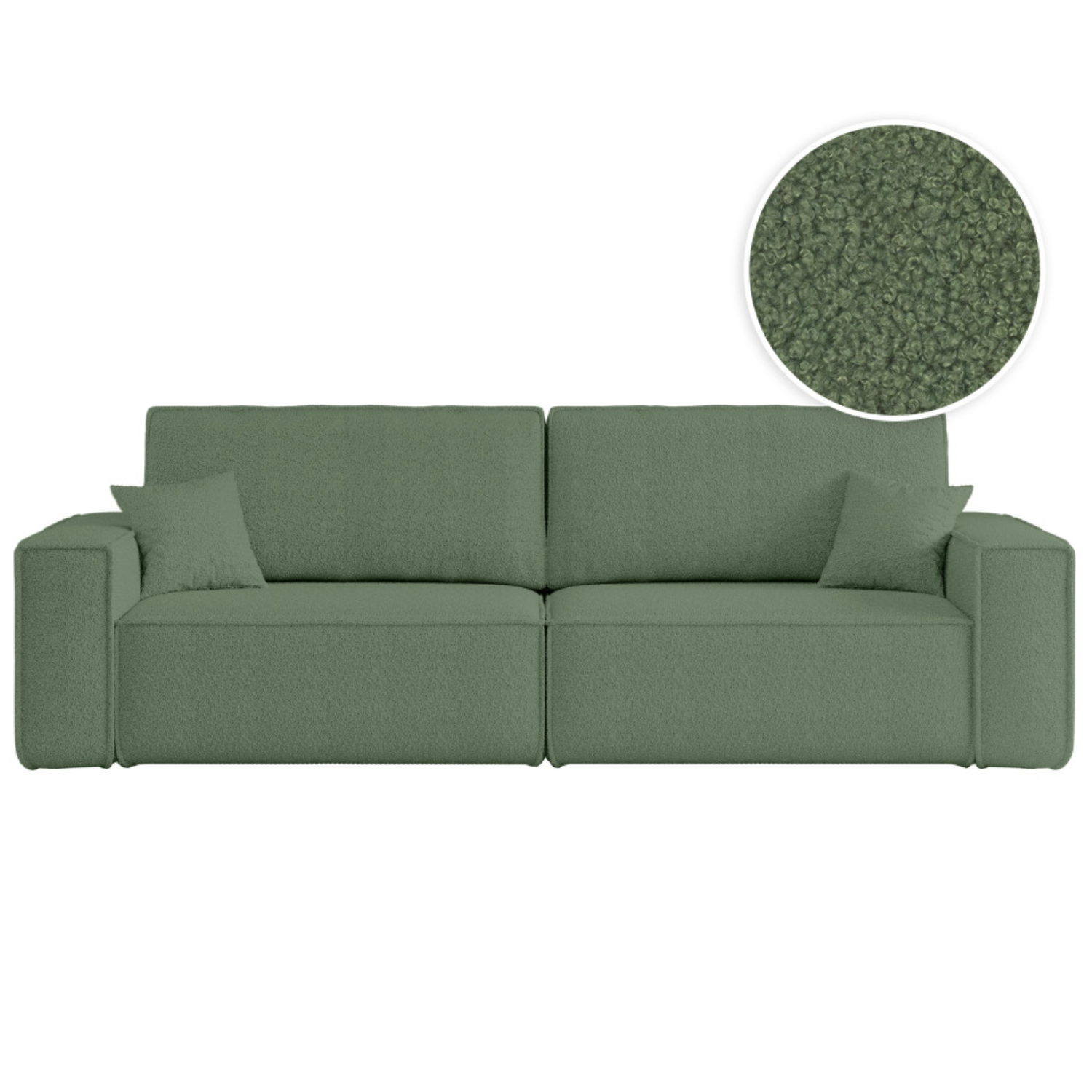 Canapé droit 3 places convertible en tissu bouclette