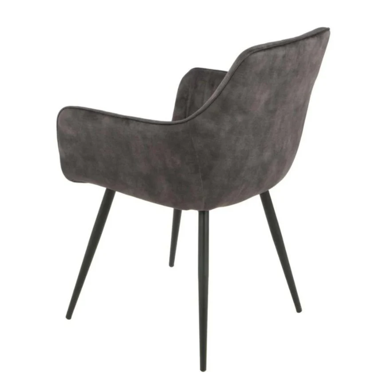 Chaise – Assise Rembourrée en Tissu Gris ou Beige, Pieds Métal Noir, Design Rustique et Contemporain