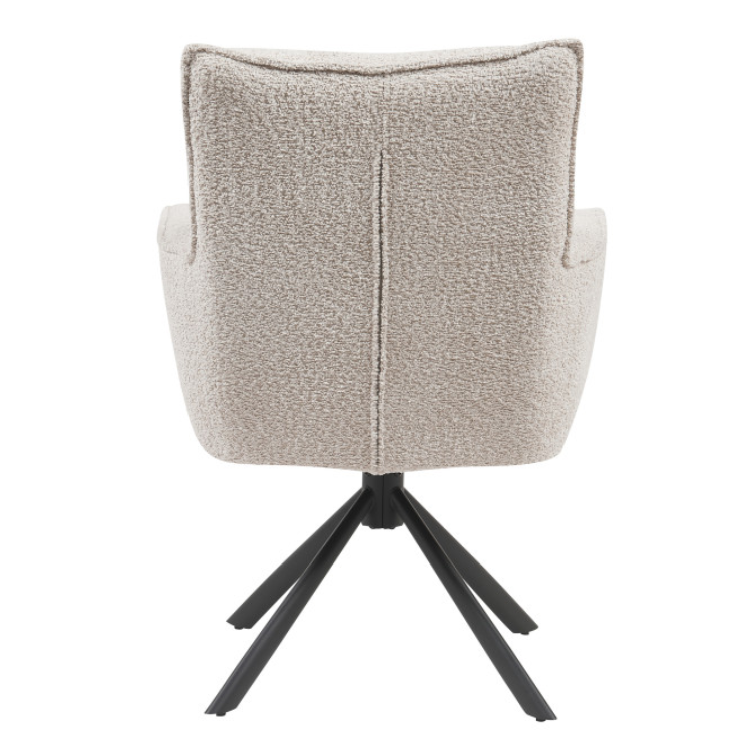 Chaise design – Assise en tissu bouclé, piétement acier pivotant (Beige ou Taupe)