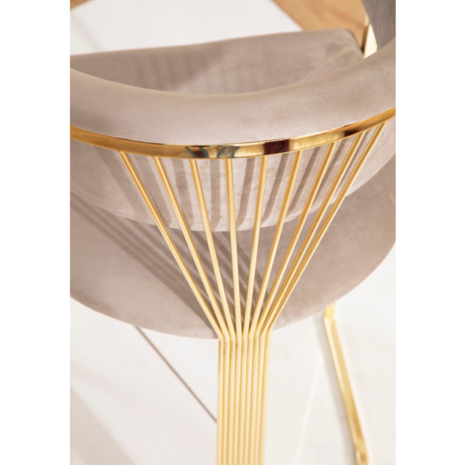 Tabouret de bar – Assise velours et piétement acier réglable